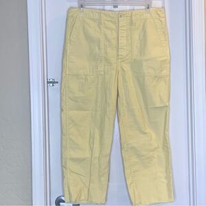 Madewell Yellow Cropped High Rise Pants Raw Hem Size 32
